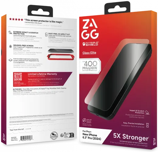 ZAGG InvisibleShield Glass Elite Apple iPhone 16 Pro Screen Protector afbeelding 9