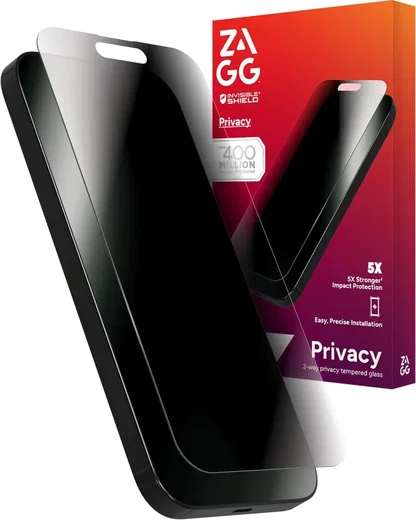 ZAGG InvisibleShield Glass Elite Privacy iPhone 16 / 15 Screen Protector afbeelding 1