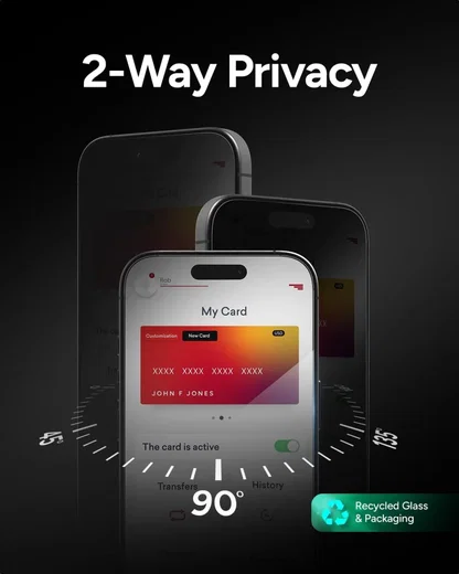 ZAGG InvisibleShield Glass Elite Privacy iPhone 16 / 15 Screen Protector afbeelding 2