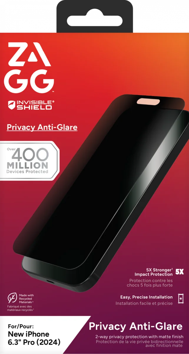 ZAGG InvisibleShield Glass Elite Apple iPhone 16 Pro Anti-Glare Privacy Glass afbeelding 6