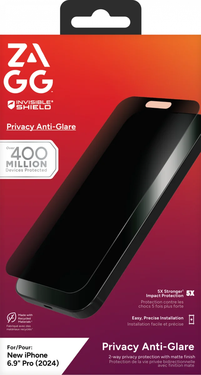 ZAGG InvisibleShield Glass Elite Privacy Anti-Glare iPhone 16 Pro Max Protector afbeelding 7