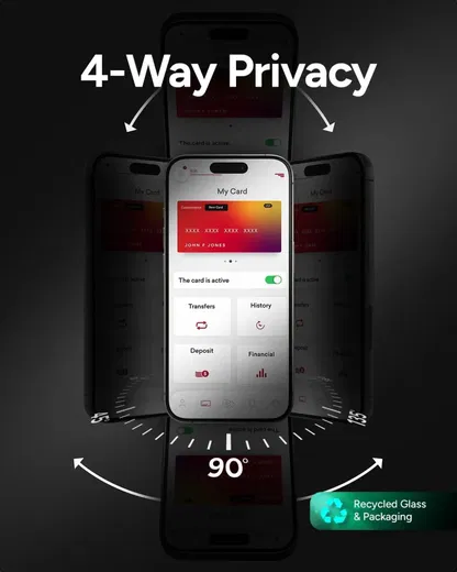 ZAGG InvisibleShield Glass Elite Privacy 360° Apple iPhone 16 / 15 Protector afbeelding 2