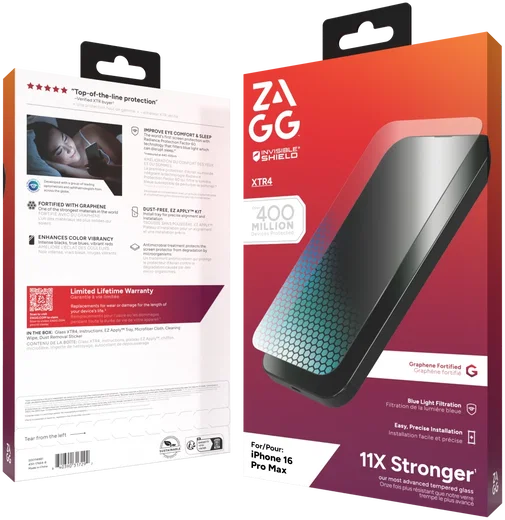 ZAGG InvisibleShield XTR4 iPhone 16 Pro Max Blue Light Screen Protector afbeelding 12