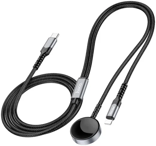 Hoco 2-in-1 - 20W PD USB-C naar Lightning + Magnetische Apple Watch Kabel 1.2M afbeelding 1