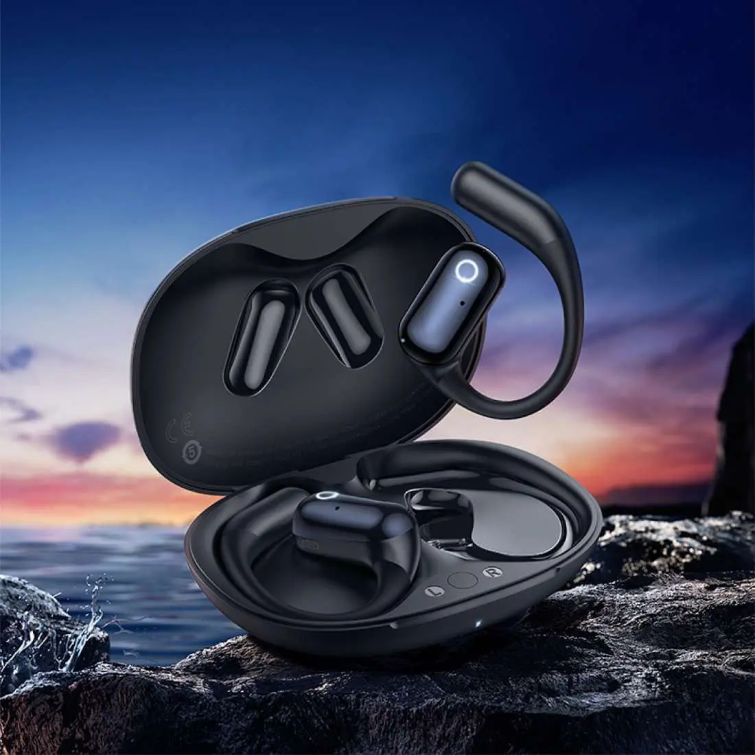 Hoco EA6 Open-Ear Draadloze Oordopjes Met Oorhaak Zwart afbeelding 4
