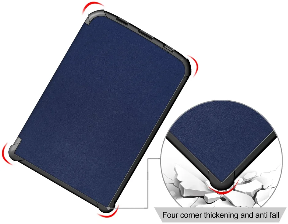 Universele PocketBook Hoes Book Case Sleep Cover Beschermhoes Blauw afbeelding 5