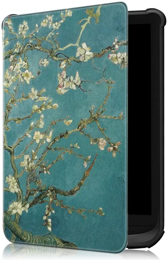 Universele PocketBook Hoes Book Case Sleep Cover Beschermhoes Bloemen Print afbeelding 1