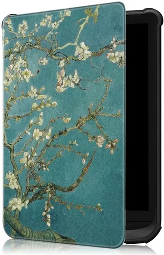 Universele PocketBook Hoes Book Case Sleep Cover Beschermhoes Bloemen Print afbeelding 1