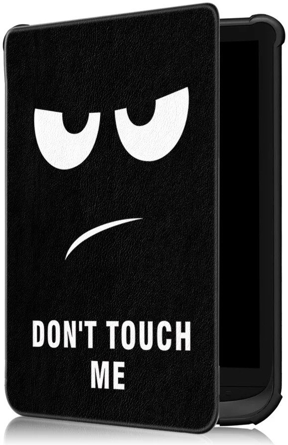 Universele PocketBook Hoes Book Case Sleep Cover Beschermhoes Don't Touch Print afbeelding 1