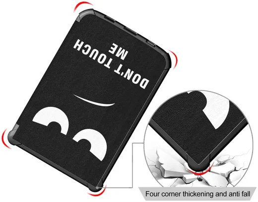 Universele PocketBook Hoes Book Case Sleep Cover Beschermhoes Don't Touch Print afbeelding 3