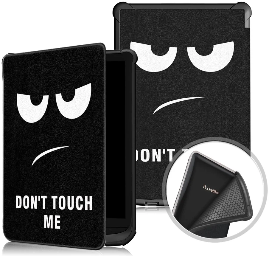 Universele PocketBook Hoes Book Case Sleep Cover Beschermhoes Don't Touch Print afbeelding 4