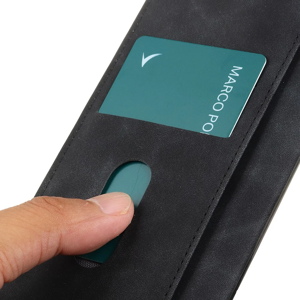 KHAZNEH Xiaomi Poco F6 Hoesje Retro Wallet Book Case Zwart afbeelding 5