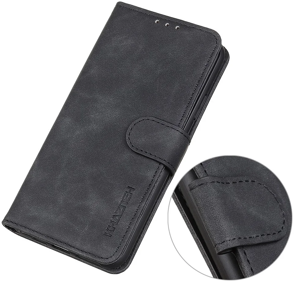 KHAZNEH Xiaomi Poco F6 Hoesje Retro Wallet Book Case Zwart afbeelding 6