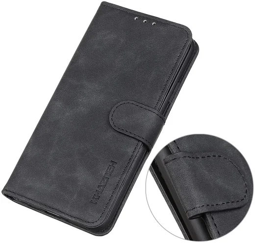 KHAZNEH Xiaomi Poco F6 Hoesje Retro Wallet Book Case Zwart afbeelding 6