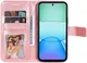 Xiaomi Redmi 13 4G / Poco M6 Hoesje Bloemen Book Case met Pasjeshouder Roze afbeelding 1