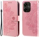 Xiaomi Redmi 13 4G / Poco M6 Hoesje Bloemen Book Case met Pasjeshouder Roze afbeelding 2