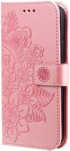 Xiaomi Redmi 13 4G / Poco M6 Hoesje Bloemen Book Case met Pasjeshouder Roze afbeelding 3