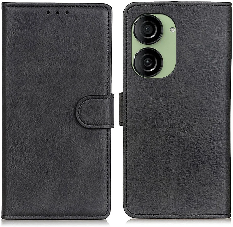 Asus Zenfone 10 Hoesje Wallet Book Case Kunstleer Zwart afbeelding 2