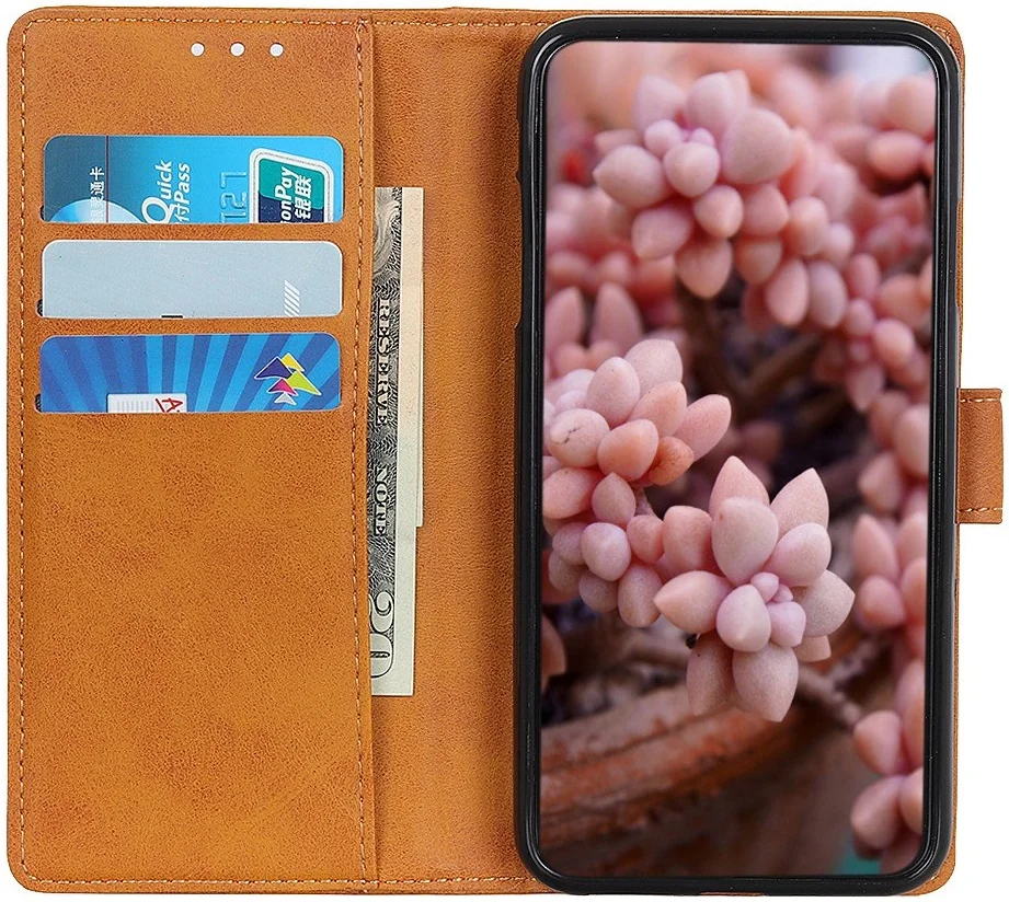 Asus Zenfone 10 Hoesje Wallet Book Case Kunstleer Bruin afbeelding 1