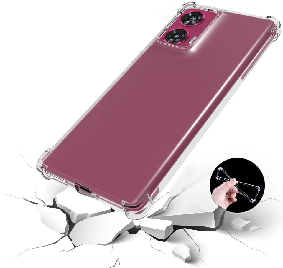 Motorola Edge 50 Fusion Hoesje Dun TPU Back Cover Transparant afbeelding 3
