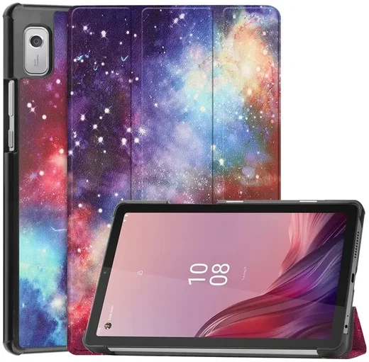Lenovo Tab M9 Hoes Tri-Fold Book Case met Standaard Galaxy Print afbeelding 1