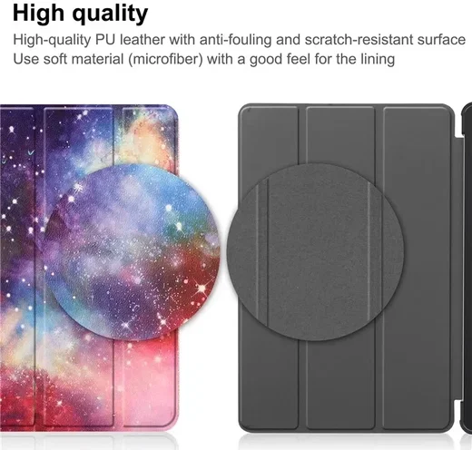 Lenovo Tab M9 Hoes Tri-Fold Book Case met Standaard Galaxy Print afbeelding 6