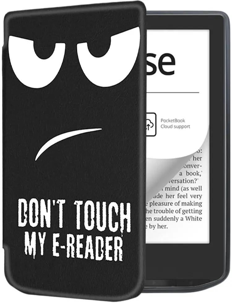PocketBook Verse Pro Hoes Book Case Sleep Cover Beschermhoes Don't Touch Print afbeelding 1