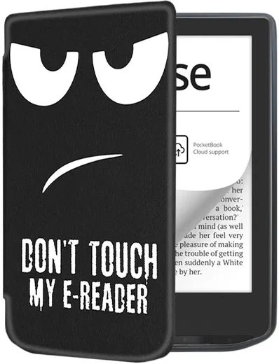 PocketBook Verse Pro Hoes Book Case Sleep Cover Beschermhoes Don't Touch Print afbeelding 1