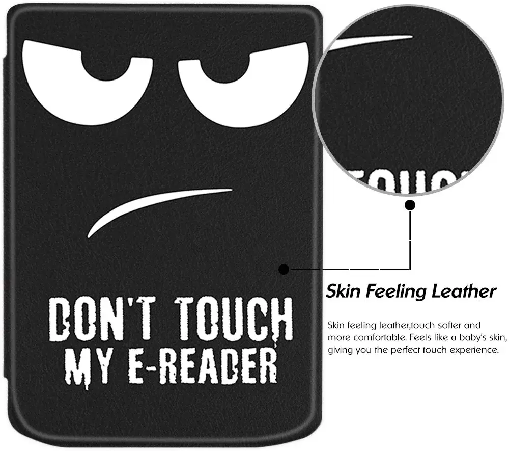 PocketBook Verse Pro Hoes Book Case Sleep Cover Beschermhoes Don't Touch Print afbeelding 4