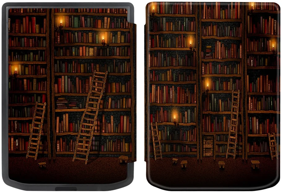 PocketBook Verse Pro Hoes Book Case Sleep Cover Beschermhoes Library Print afbeelding 2