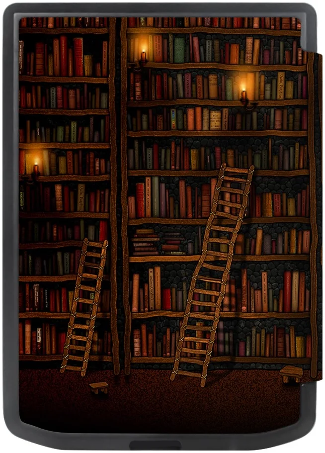 PocketBook Verse Pro Hoes Book Case Sleep Cover Beschermhoes Library Print afbeelding 6