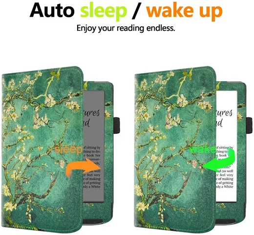 PocketBook Verse Hoes Book Case met Standaard en Sleep / Wake Bloemen Print afbeelding 3