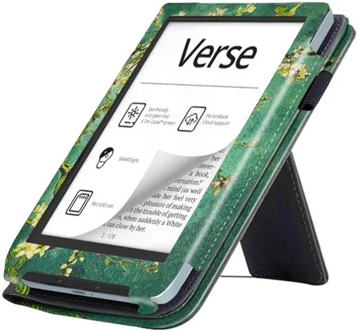 PocketBook Verse Hoes Book Case met Standaard en Sleep / Wake Bloemen Print afbeelding 4