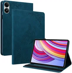 Xiaomi Redmi Pad Pro / Poco Pad Hoes Tri-Fold Book Case Vlinder Print Blauw afbeelding