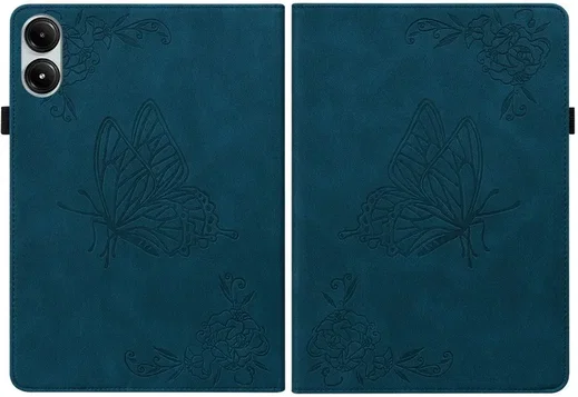 Xiaomi Redmi Pad Pro / Poco Pad Hoes Tri-Fold Book Case Vlinder Print Blauw afbeelding 5
