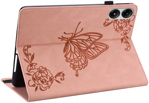 Xiaomi Redmi Pad Pro / Poco Pad Hoes Tri-Fold Book Case Vlinder Print Roze afbeelding 3