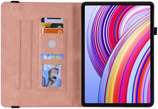 Xiaomi Redmi Pad Pro / Poco Pad Hoes Tri-Fold Book Case Vlinder Print Roze afbeelding 4