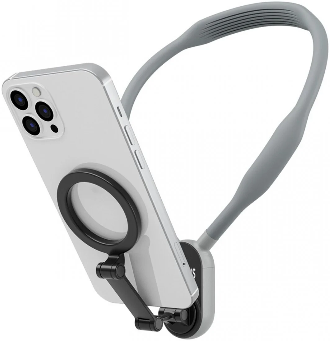 Amorus Universele Magnetische MagSafe Nek Telefoonhouder Grijs afbeelding 1