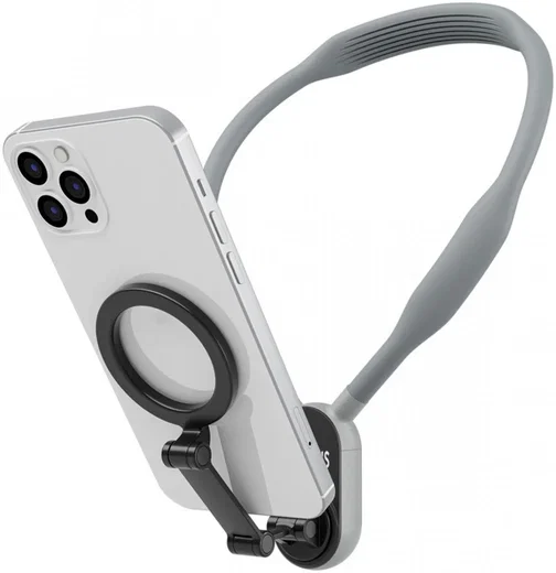 Amorus Universele Magnetische MagSafe Nek Telefoonhouder Grijs afbeelding 1