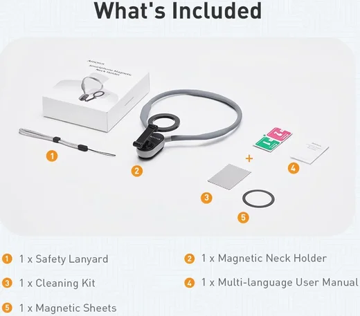 Amorus Universele Magnetische MagSafe Nek Telefoonhouder Grijs afbeelding 10