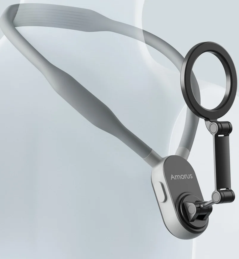 Amorus Universele Magnetische MagSafe Nek Telefoonhouder Grijs afbeelding 11