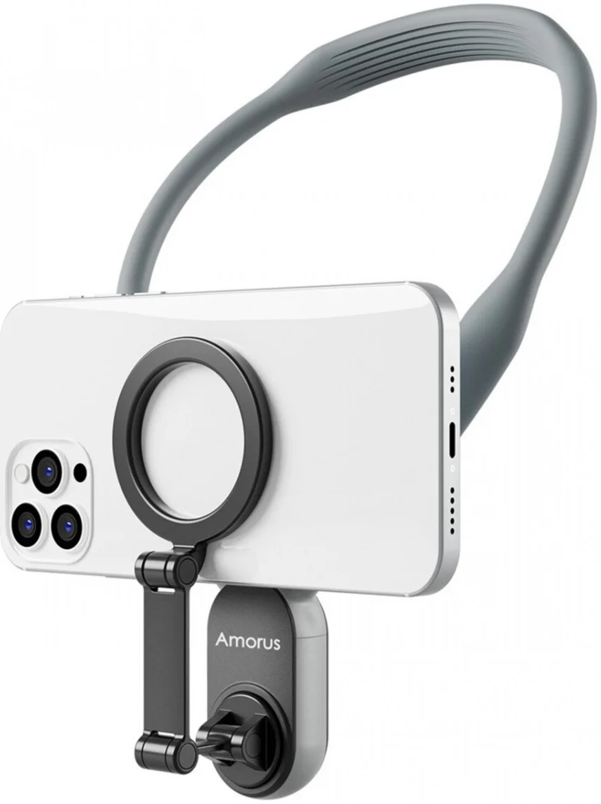 Amorus Universele Magnetische MagSafe Nek Telefoonhouder Grijs afbeelding 12