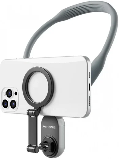Amorus Universele Magnetische MagSafe Nek Telefoonhouder Grijs afbeelding 12