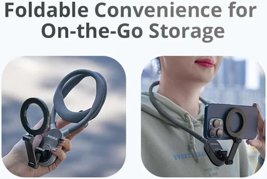 Amorus Universele Magnetische MagSafe Nek Telefoonhouder Grijs afbeelding 7