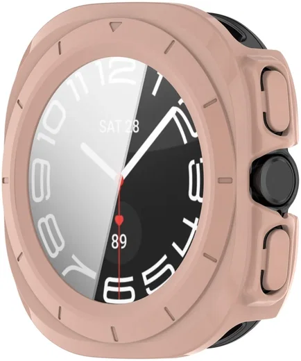 Samsung Galaxy Watch Ultra Hoesje - Bumper Case met Tempered Glass - Roze afbeelding 5