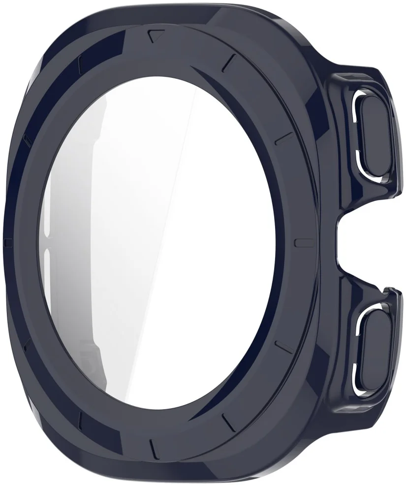 Samsung Galaxy Watch Ultra Hoesje - Bumper Case met Tempered Glass - Blauw afbeelding 2