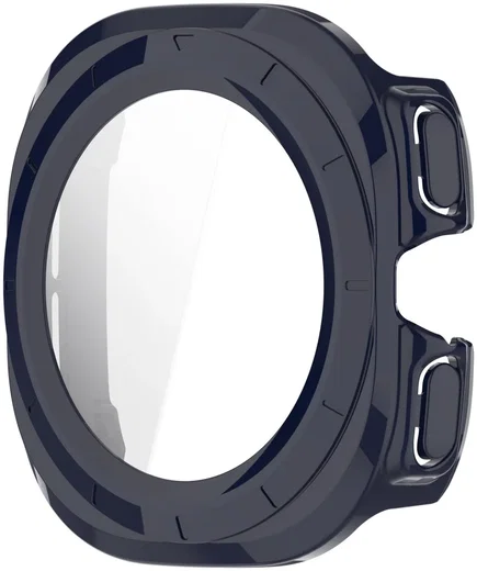 Samsung Galaxy Watch Ultra Hoesje - Bumper Case met Tempered Glass - Blauw afbeelding 2