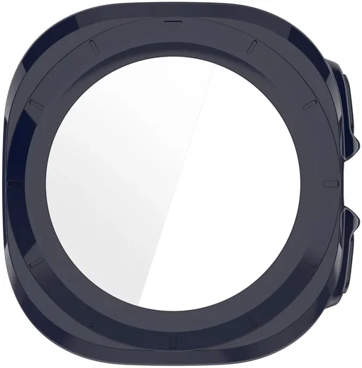 Samsung Galaxy Watch Ultra Hoesje - Bumper Case met Tempered Glass - Blauw afbeelding 4