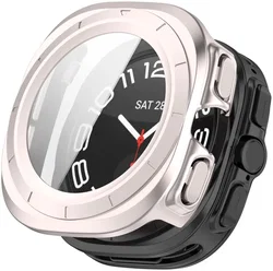 Samsung Galaxy Watch Ultra Hoesje - Bumper Case met Tempered Glass - Licht Roze afbeelding
