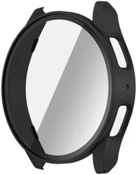 Samsung Galaxy Watch 7 40MM Hoesje - Bumper Case met Tempered Glass - Zwart afbeelding
